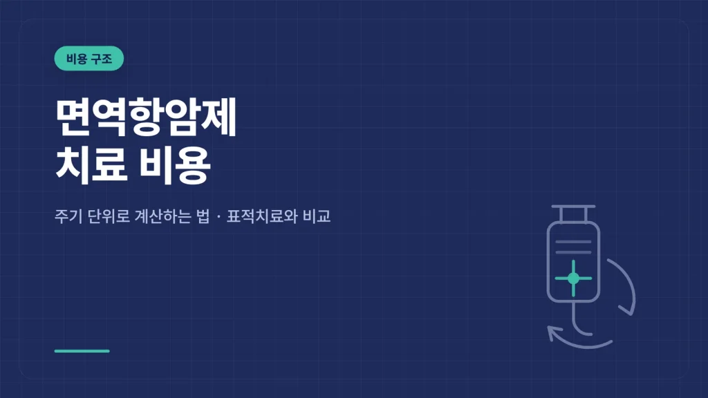 면역항암제 치료 비용 — 주기 단위 계산법