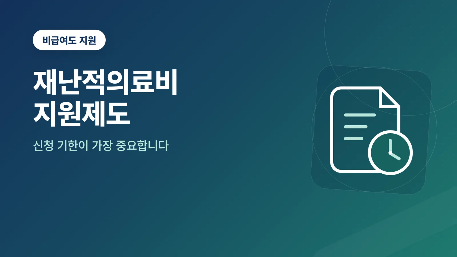 재난적의료비 지원제도